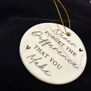 Inspirational White Ceramic Ornament